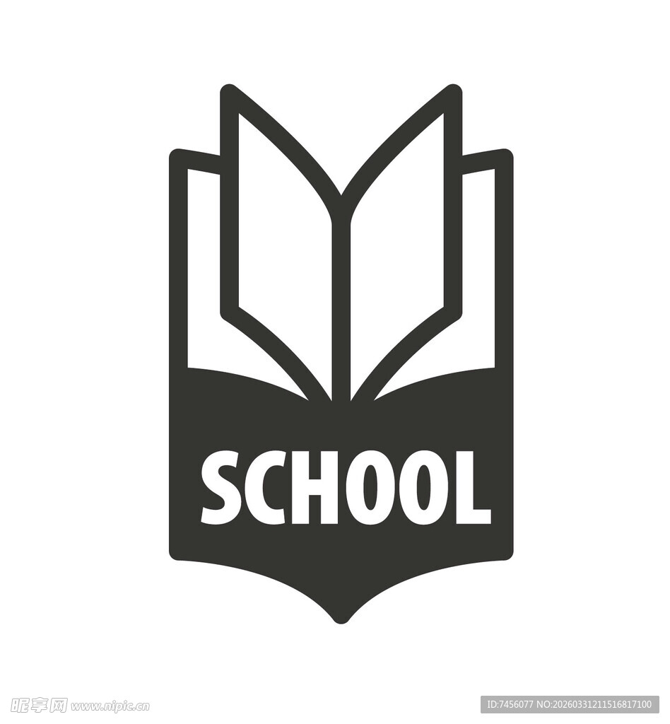 学校书本标志设计