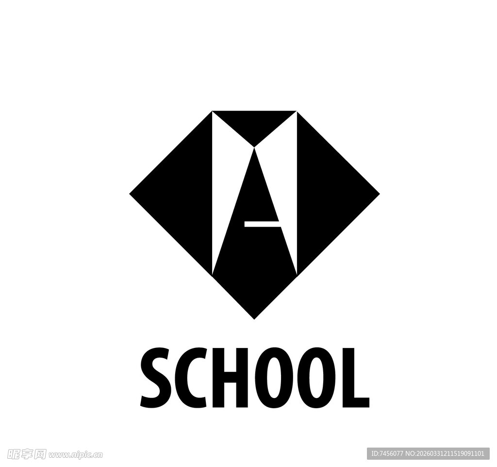 学校主题简约标志设计