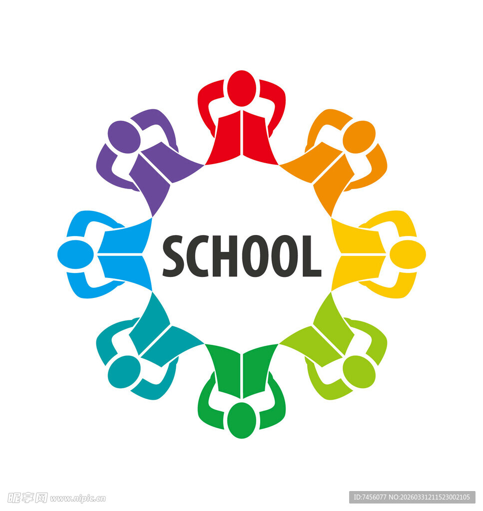 多彩校园人物标志图案