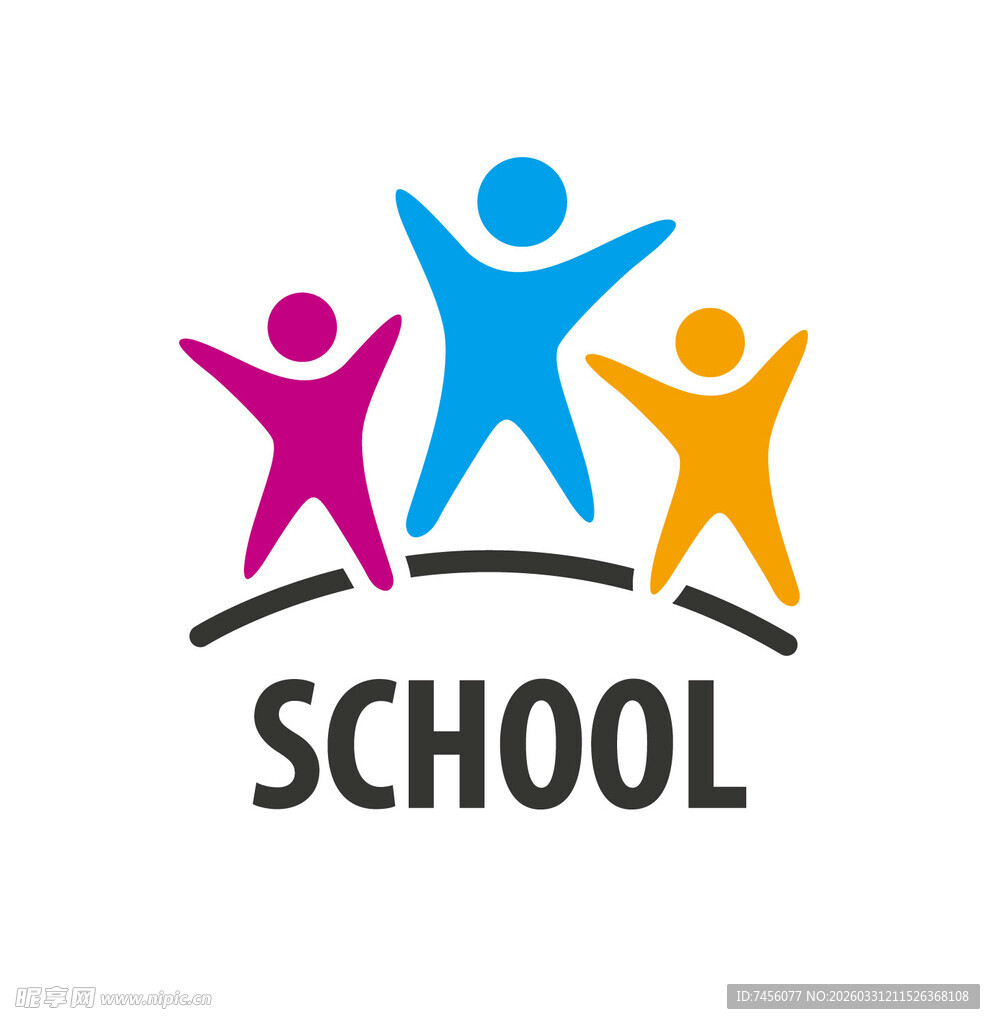 多彩校园人物标志设计