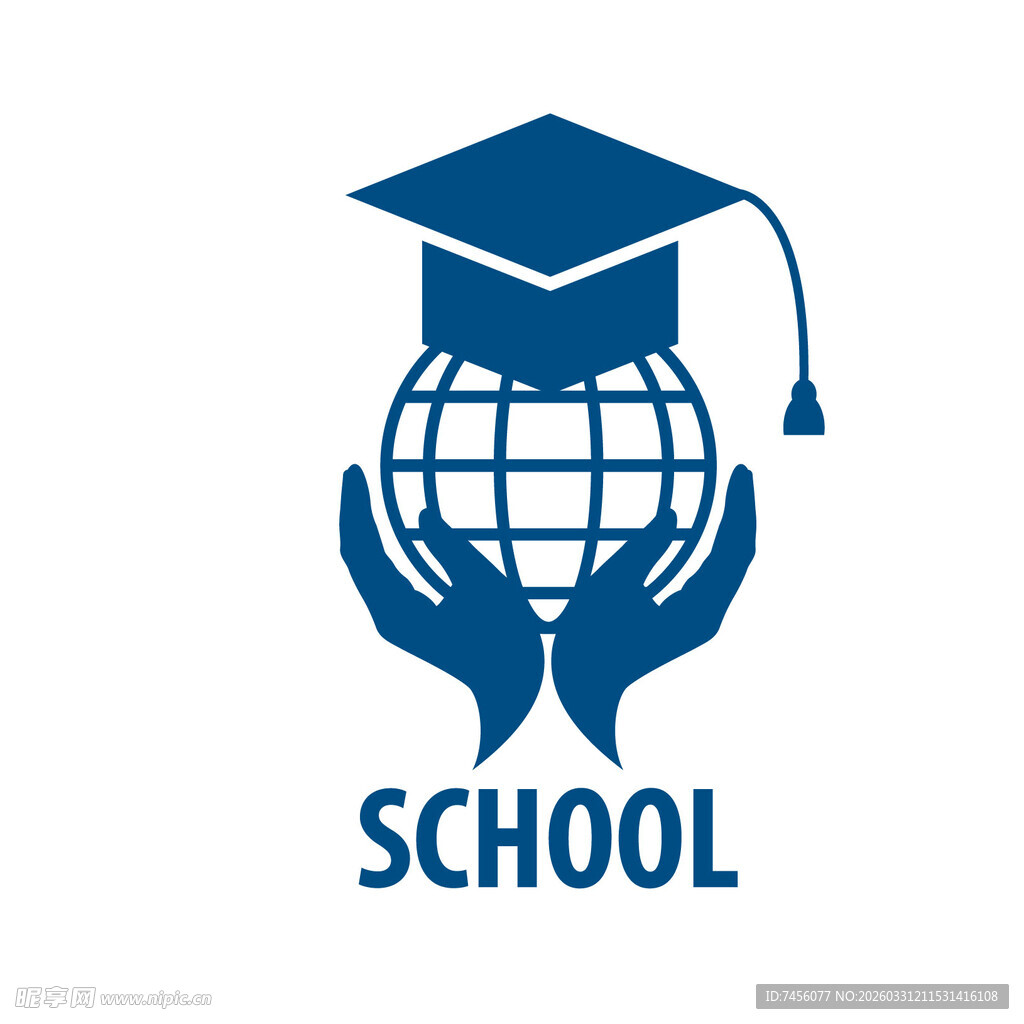 双手托举的全球学府标志