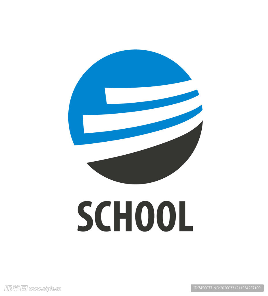 学校主题简约圆形标志