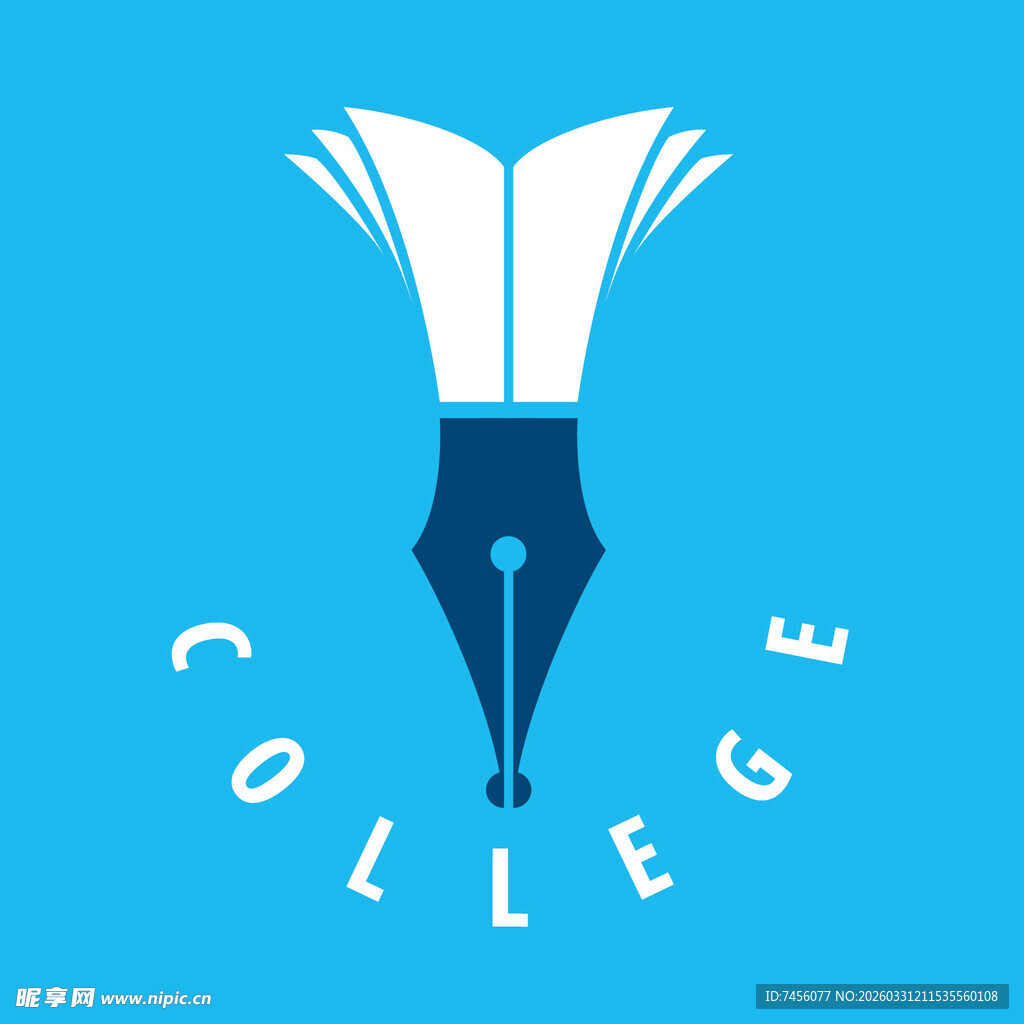 学院钢笔书本标志设计