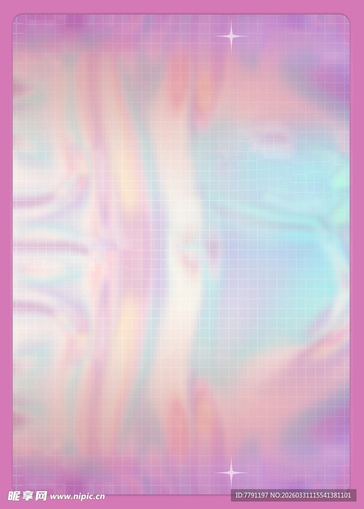 梦幻渐变色彩镭射网格背景图