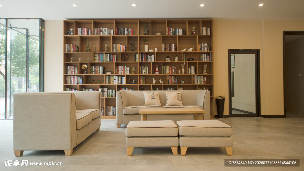 现代简约风舒适客厅书房