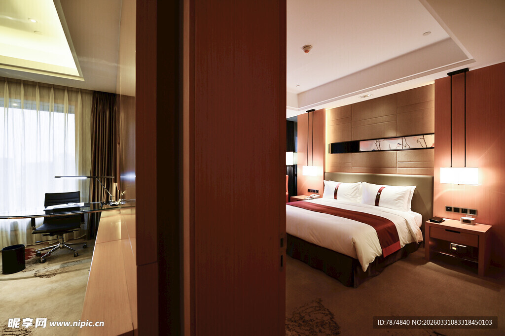 豪华酒店客房内部景致