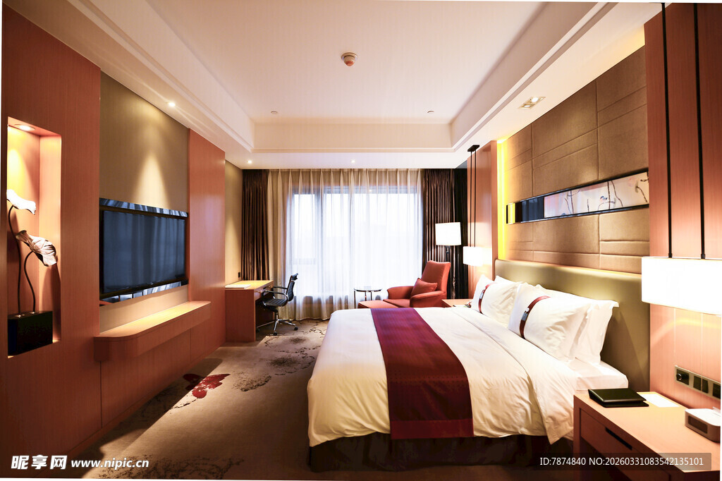豪华舒适的酒店卧室空间