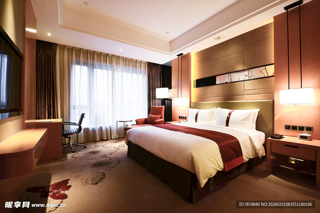 豪华舒适的酒店客房场景