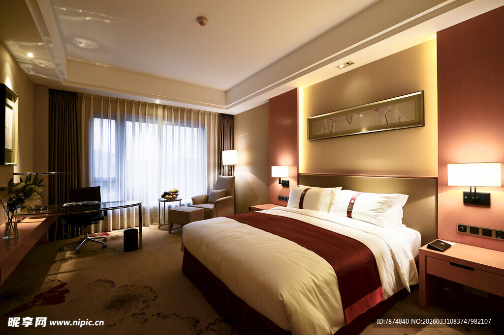 豪华舒适的酒店客房场景