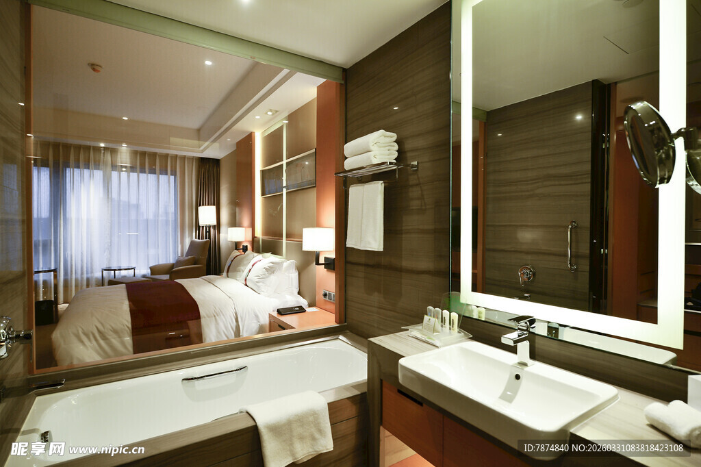 豪华酒店客房卫浴一体化