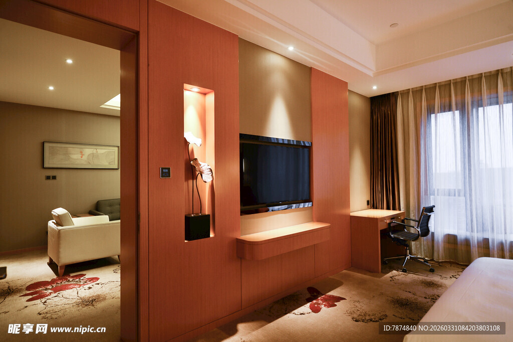 温馨舒适的酒店客房场景