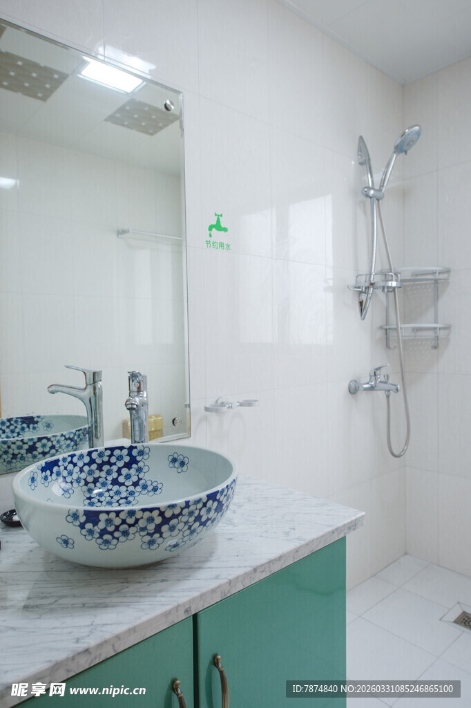 中式洗手台 清新卫浴空间