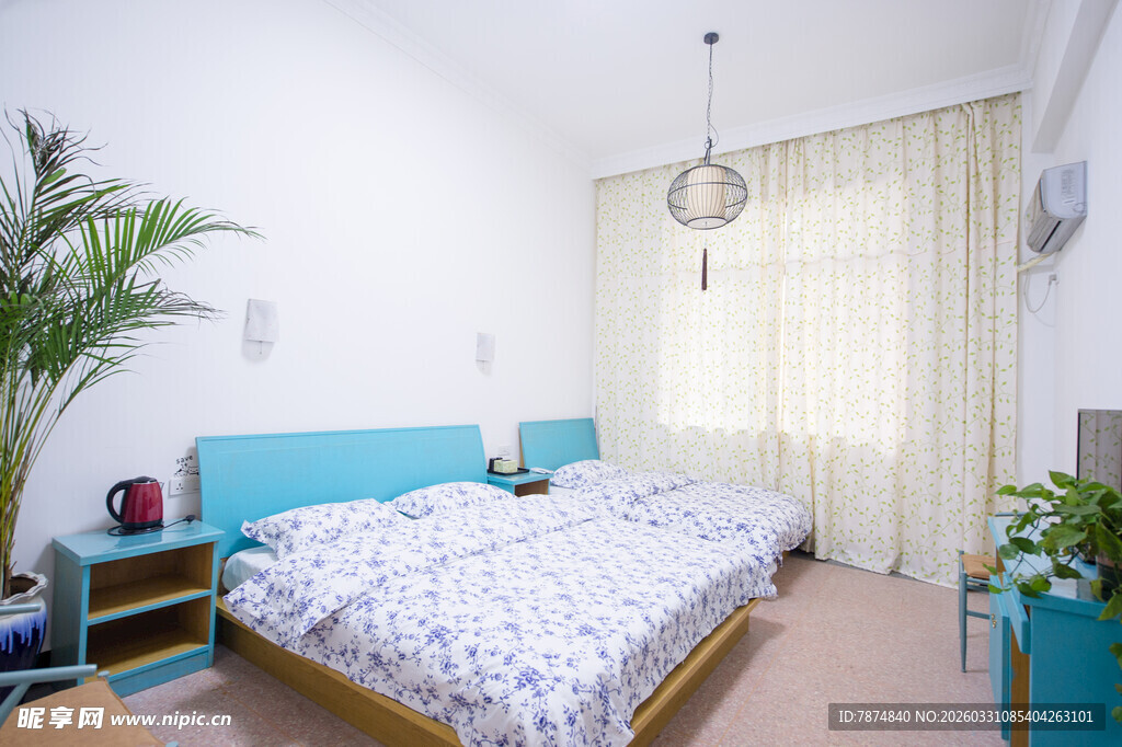 清新简约风卧室室内景象