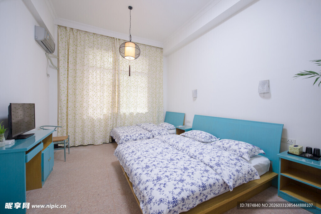 简约清新风卧室室内场景