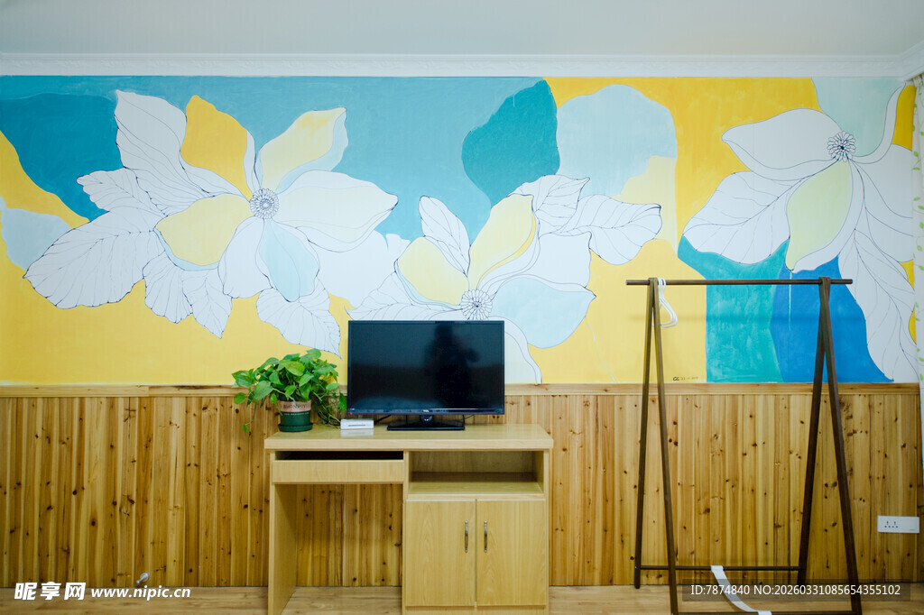 清新花朵墙饰的温馨空间