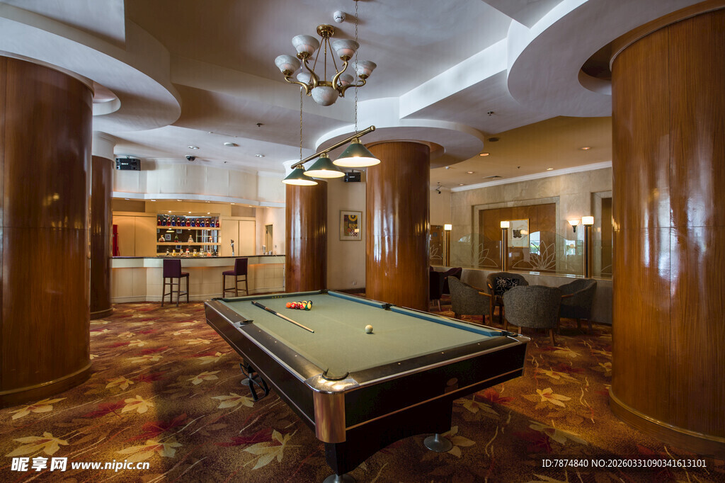 豪华室内台球厅场景