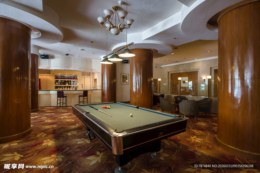 豪华室内台球厅场景