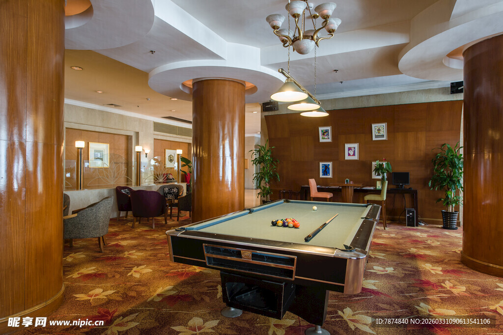 豪华室内台球休闲空间