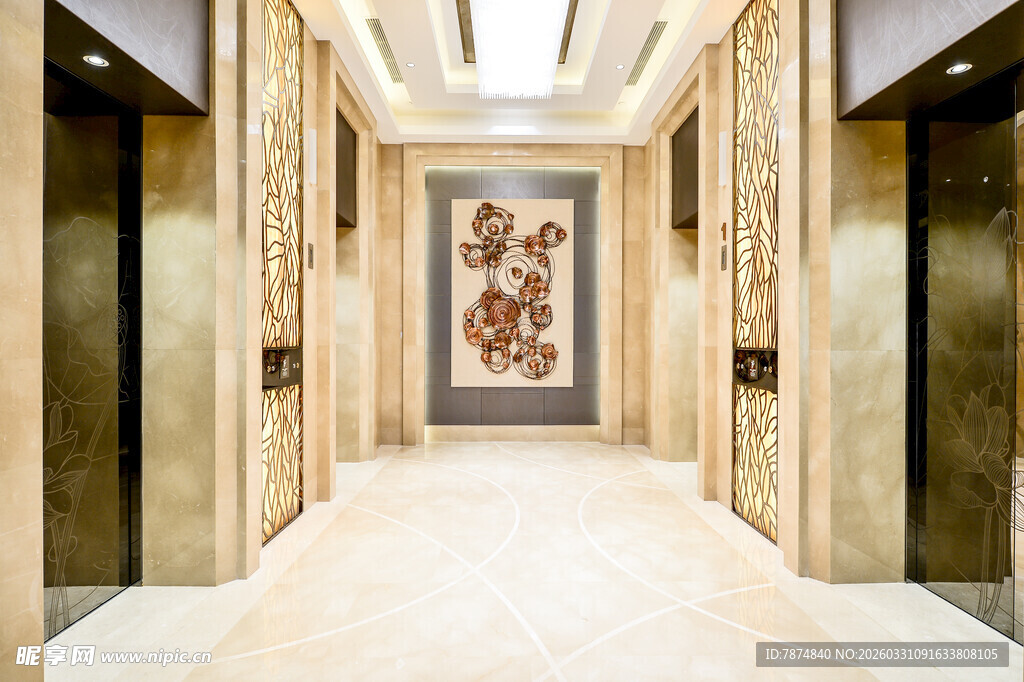 豪华电梯厅的精致装饰