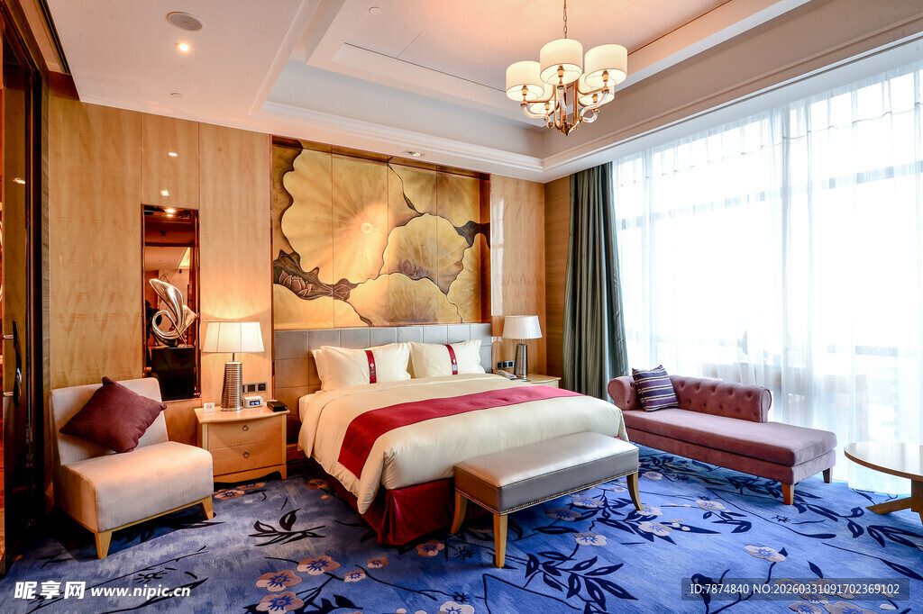 豪华典雅的卧室室内场景