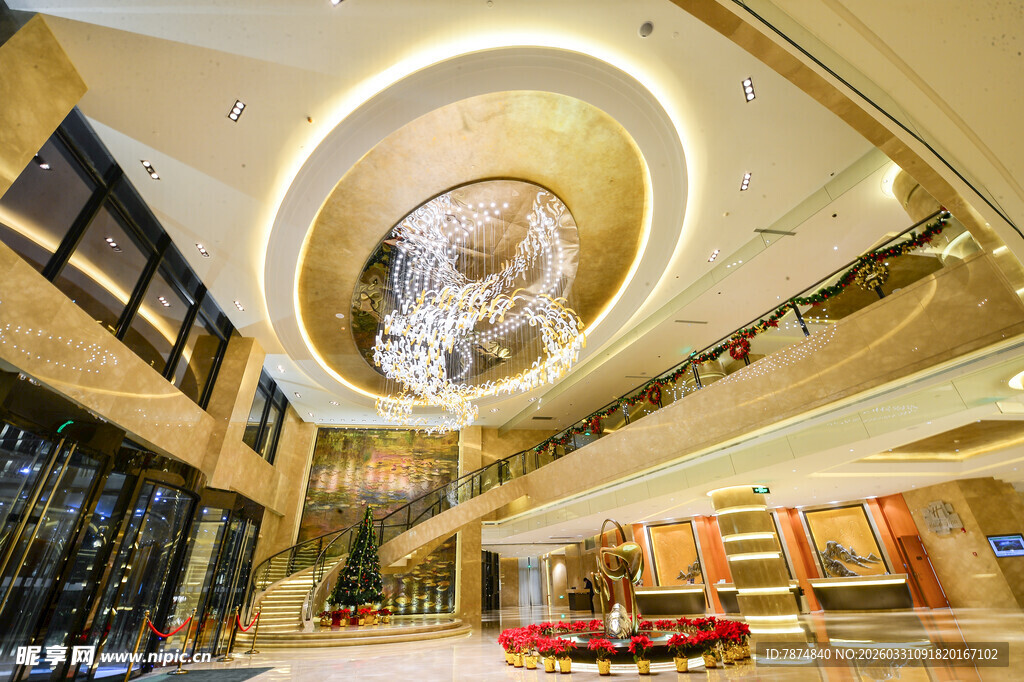 现代商场内部中庭景观