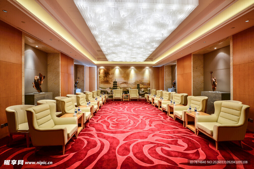 豪华会议室 红地毯与座椅