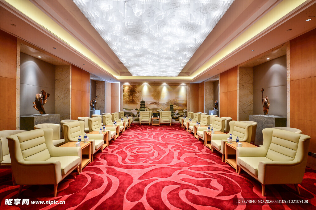 豪华会议室 红地毯与座椅