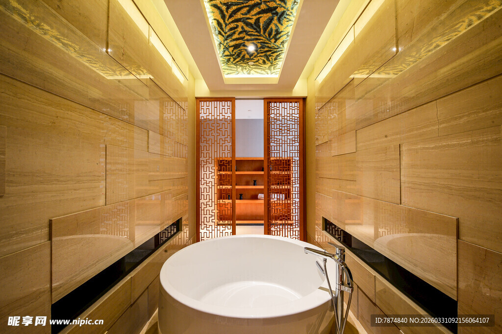 豪华现代风格室内浴缸空间