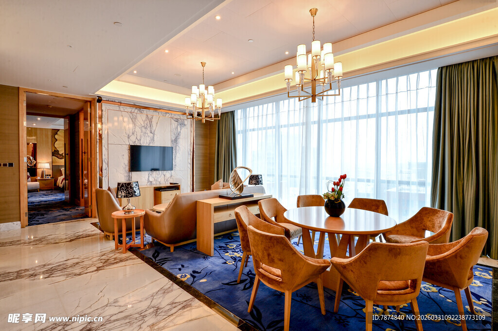豪华现代风格客厅餐厅空间