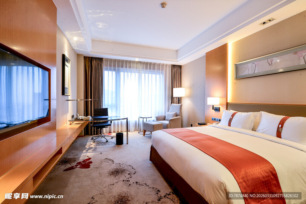 豪华酒店客房温馨场景