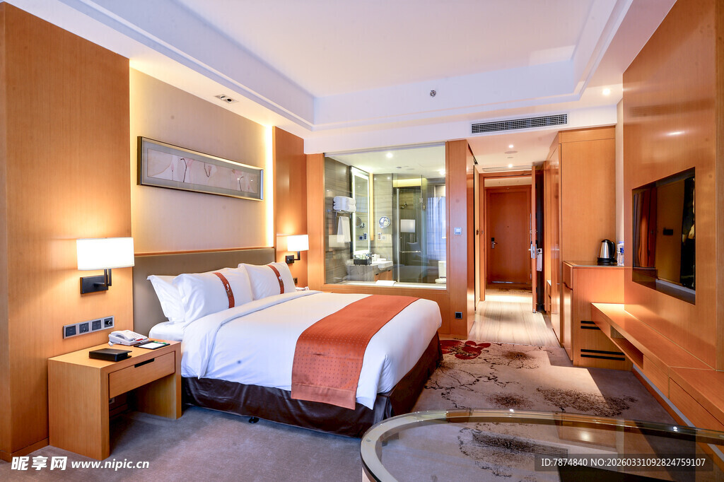 豪华温馨酒店客房内景