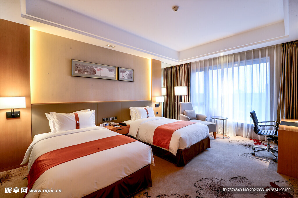 豪华双床酒店客房