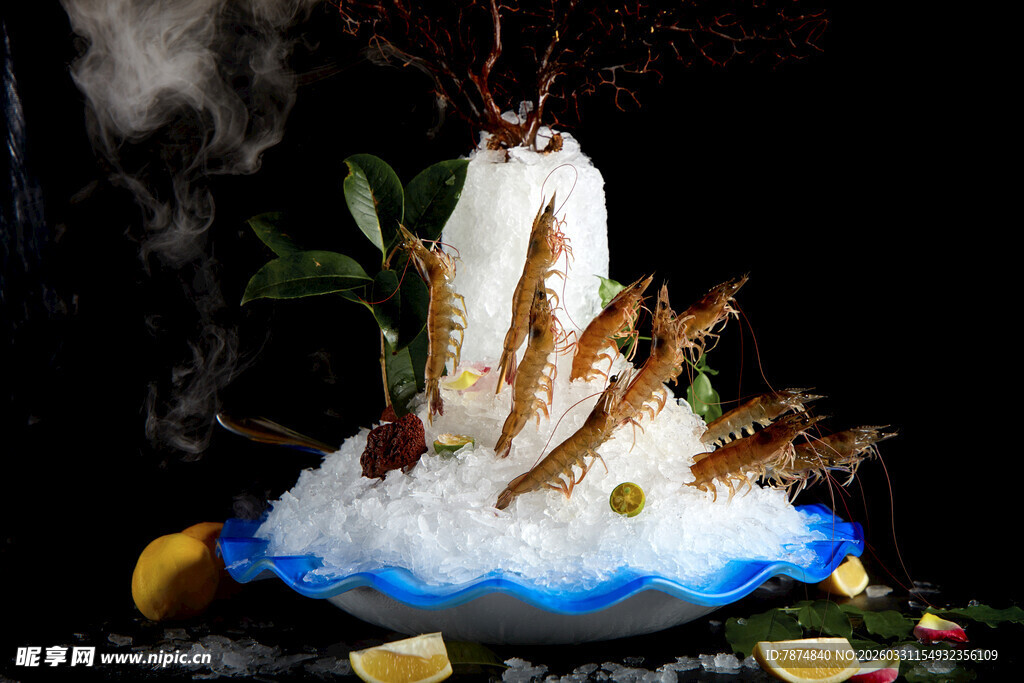 冰镇海鲜海虾刺身拼盘