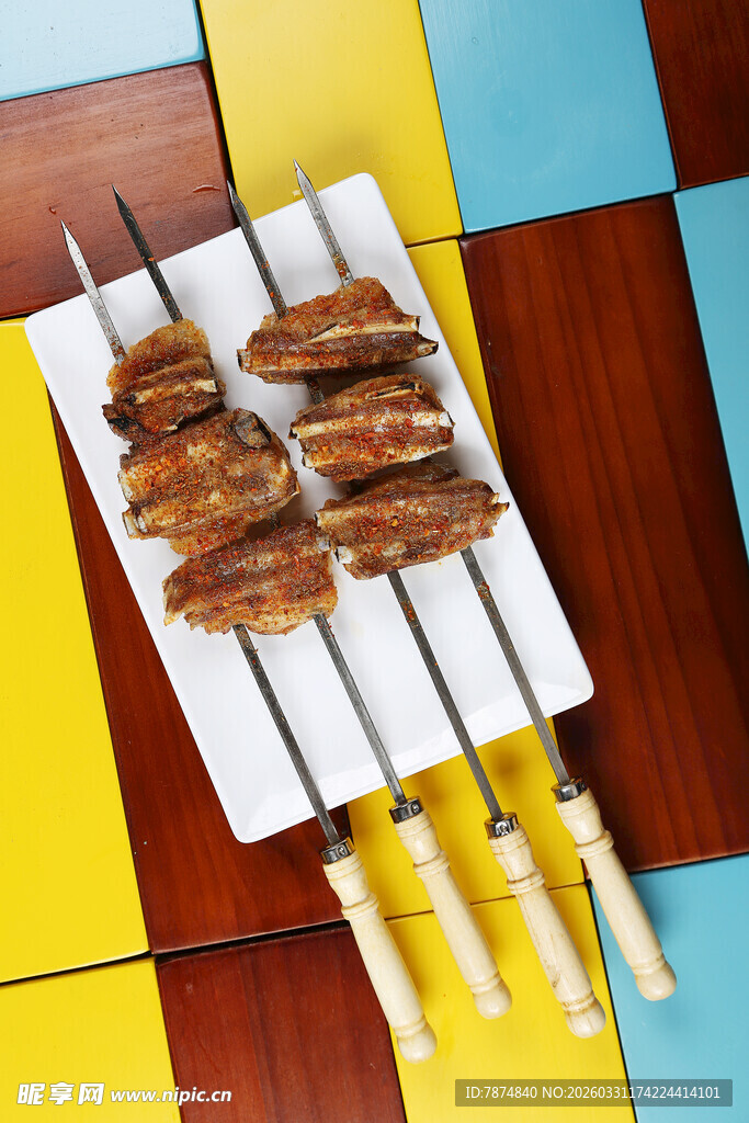 美味烤肉串 诱人色泽