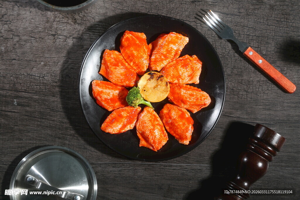 烤鸡翅摆盘精致