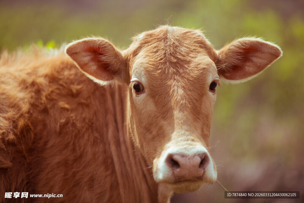 棕色小牛特写