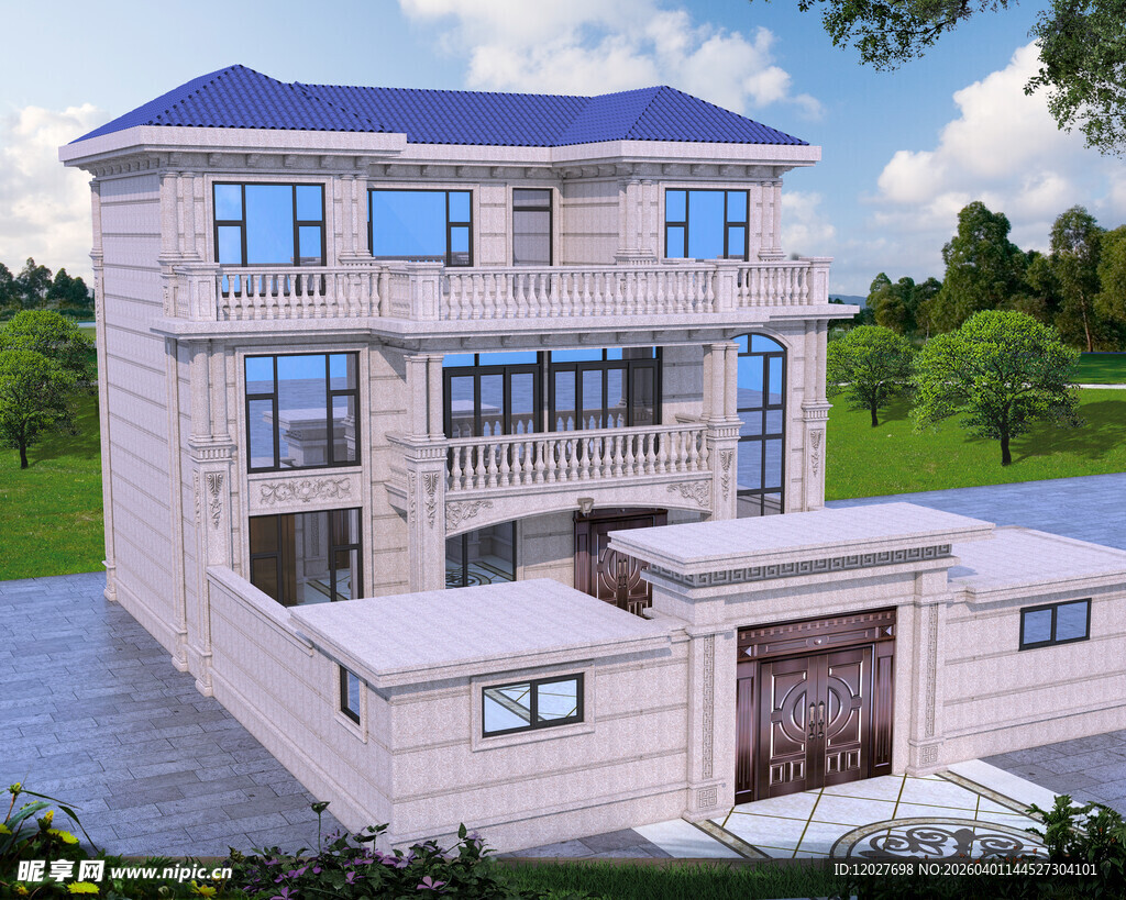 三层欧式豪华别墅效果图