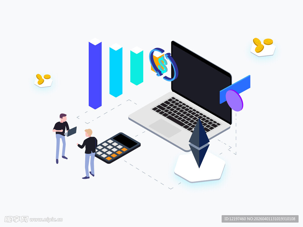 科技办公场景中的多样元素