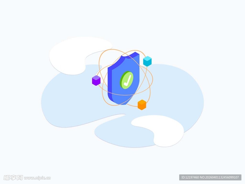 云端手机图标创意插画