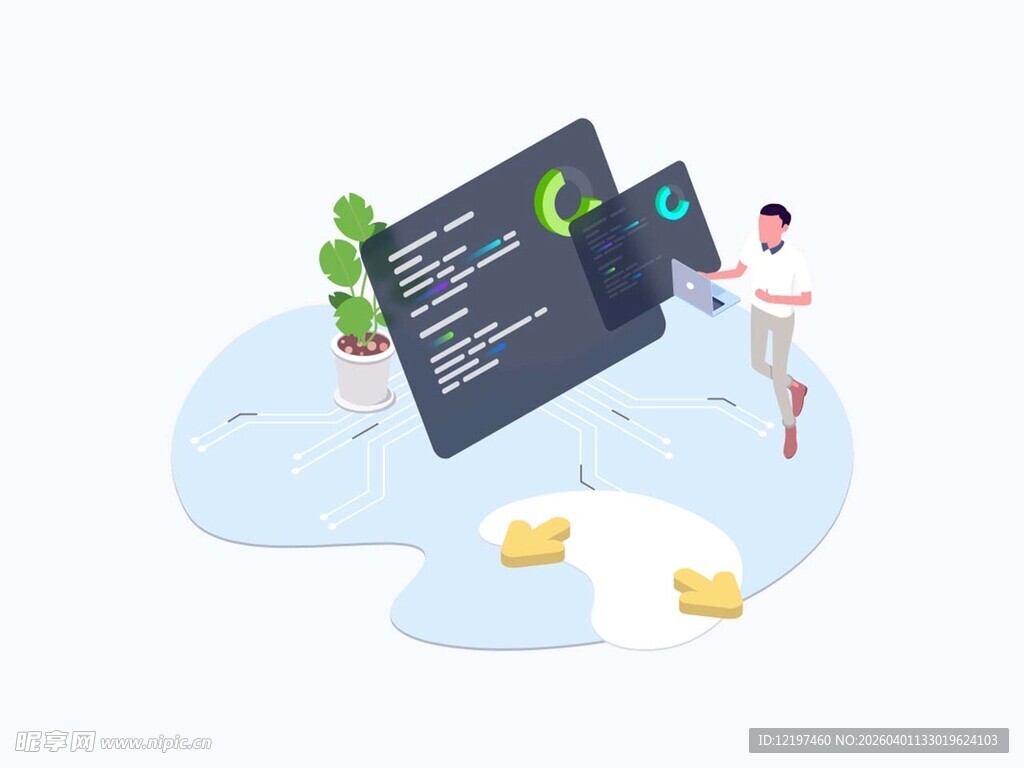 信用卡消费场景插画