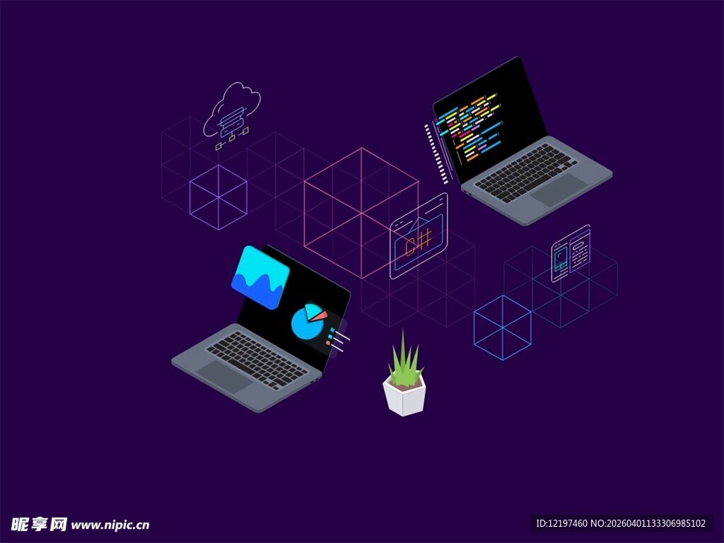 科技设备与虚拟元素组合