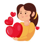 女孩捧爱心洋溢浪漫氛围