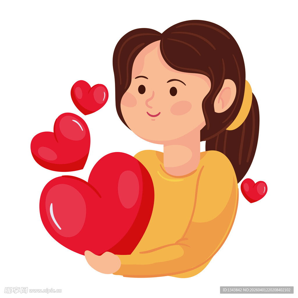 女孩捧爱心洋溢浪漫氛围