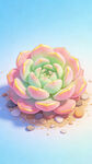 梦幻多彩多肉植物卡通