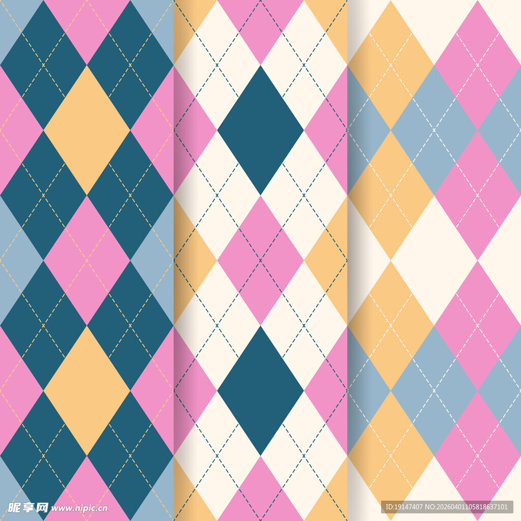 多彩菱形图案针织纹理背景