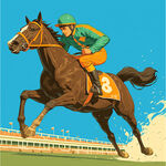 赛马骑手赛场驰骋瞬间