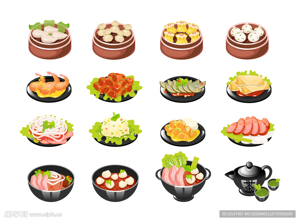 多样日式美食摆盘展示