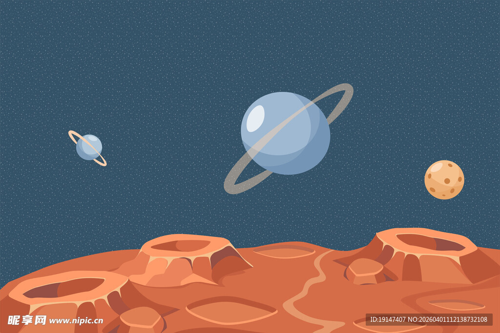 火星表面的宇宙景象