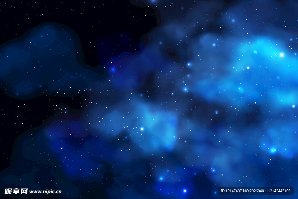 梦幻蓝色星空背景