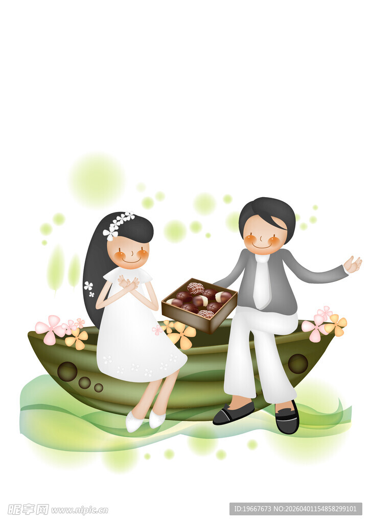 情侣泛舟享甜蜜时光